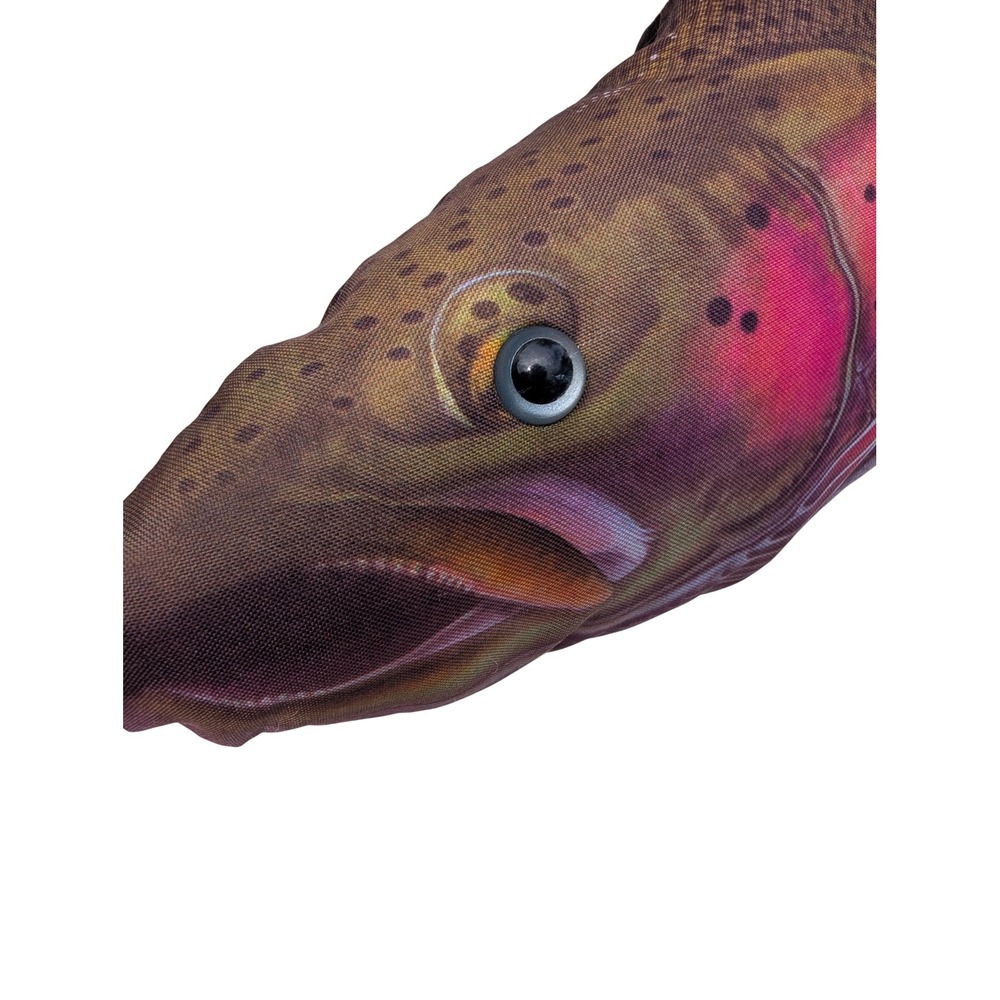 Realistic Rainbow Trout Fish Plush Pillow Novelty Cabin Decor 26 Inch - Picture 2 of 7